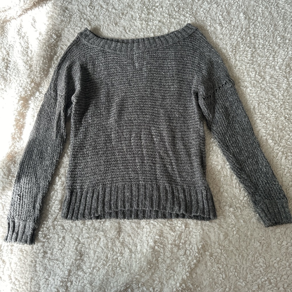 Grey knit sweater #winterfashion